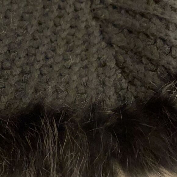 Love Token Knit Black Sweater Vest Shrug Trimmed in Rabbit Fur Womens Size XS - Picture 11 of 12